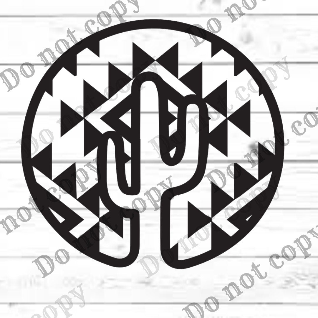 Aztec Saguaro Cactus SVG | Western Boho Art (Digital Download)