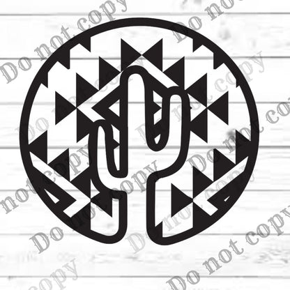 Aztec Saguaro Cactus SVG | Western Boho Art (Digital Download)
