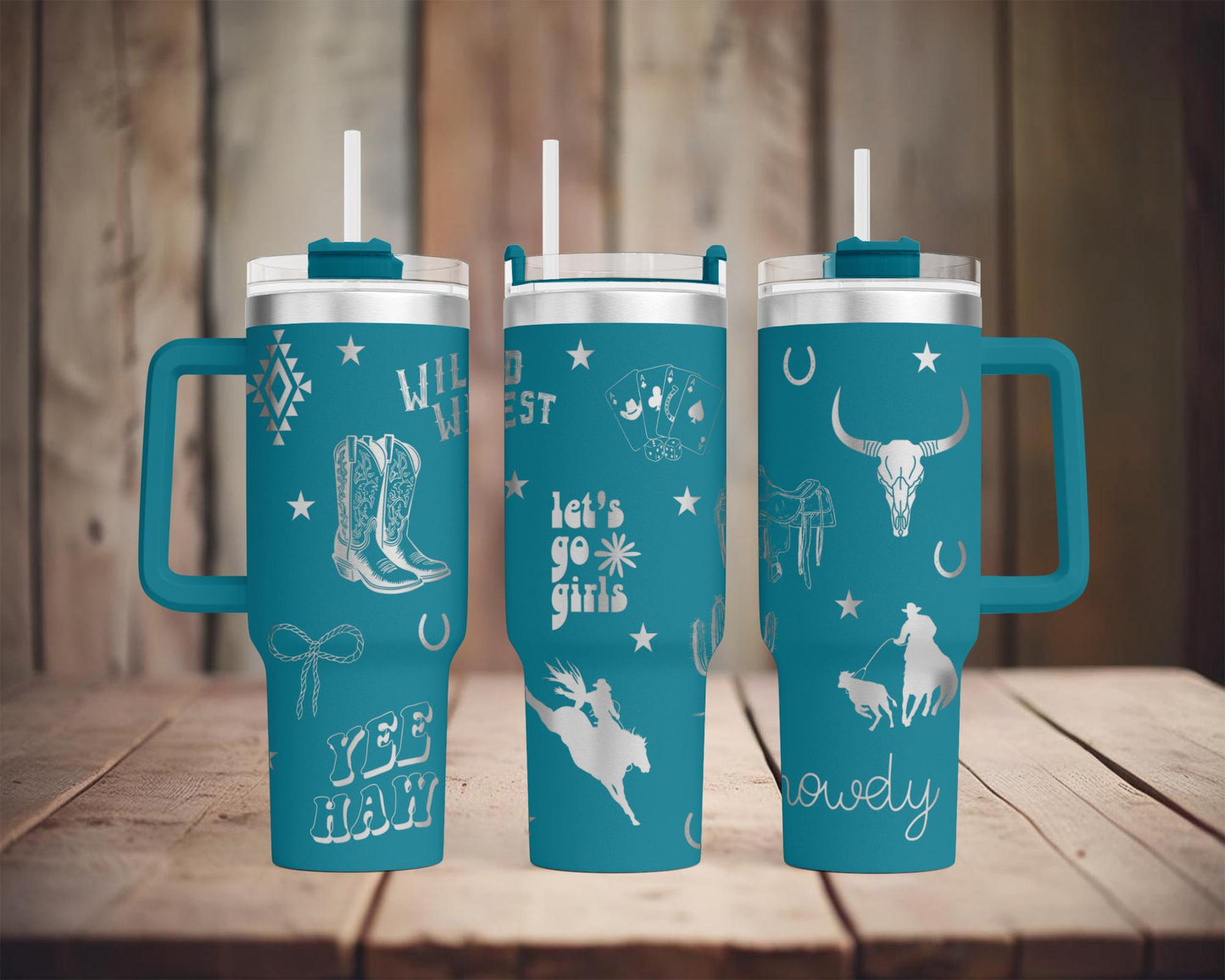 Laser Engraving Western Cowboy Tumbler Wrap SVG, DIY Crafting (Digital Download)