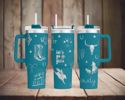 Laser Engraving Western Cowboy Tumbler Wrap SVG, DIY Crafting (Digital Download)