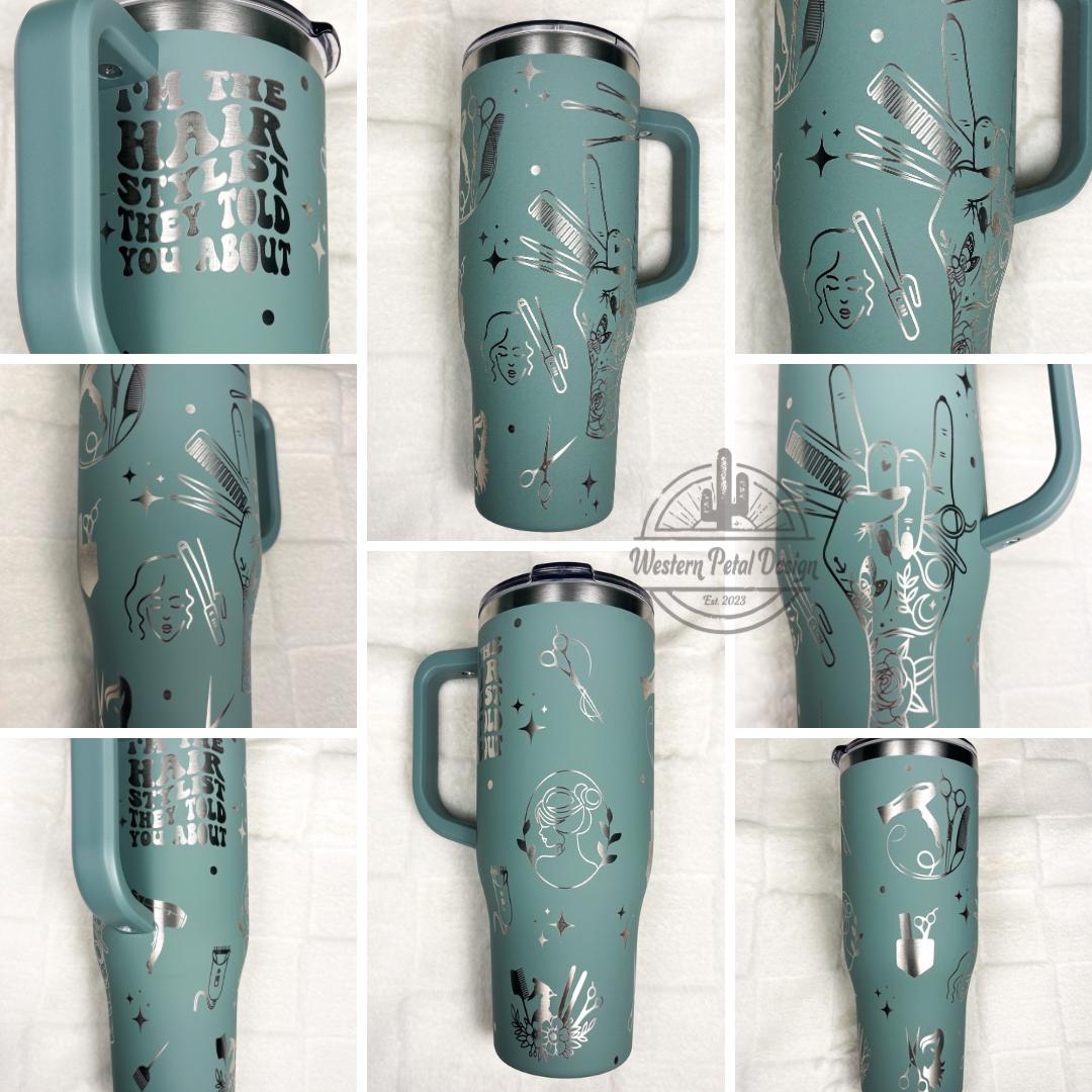 Hairstylist 40 oz Tumbler Wrap SVG | Laser Engrave Design (Digital Download)