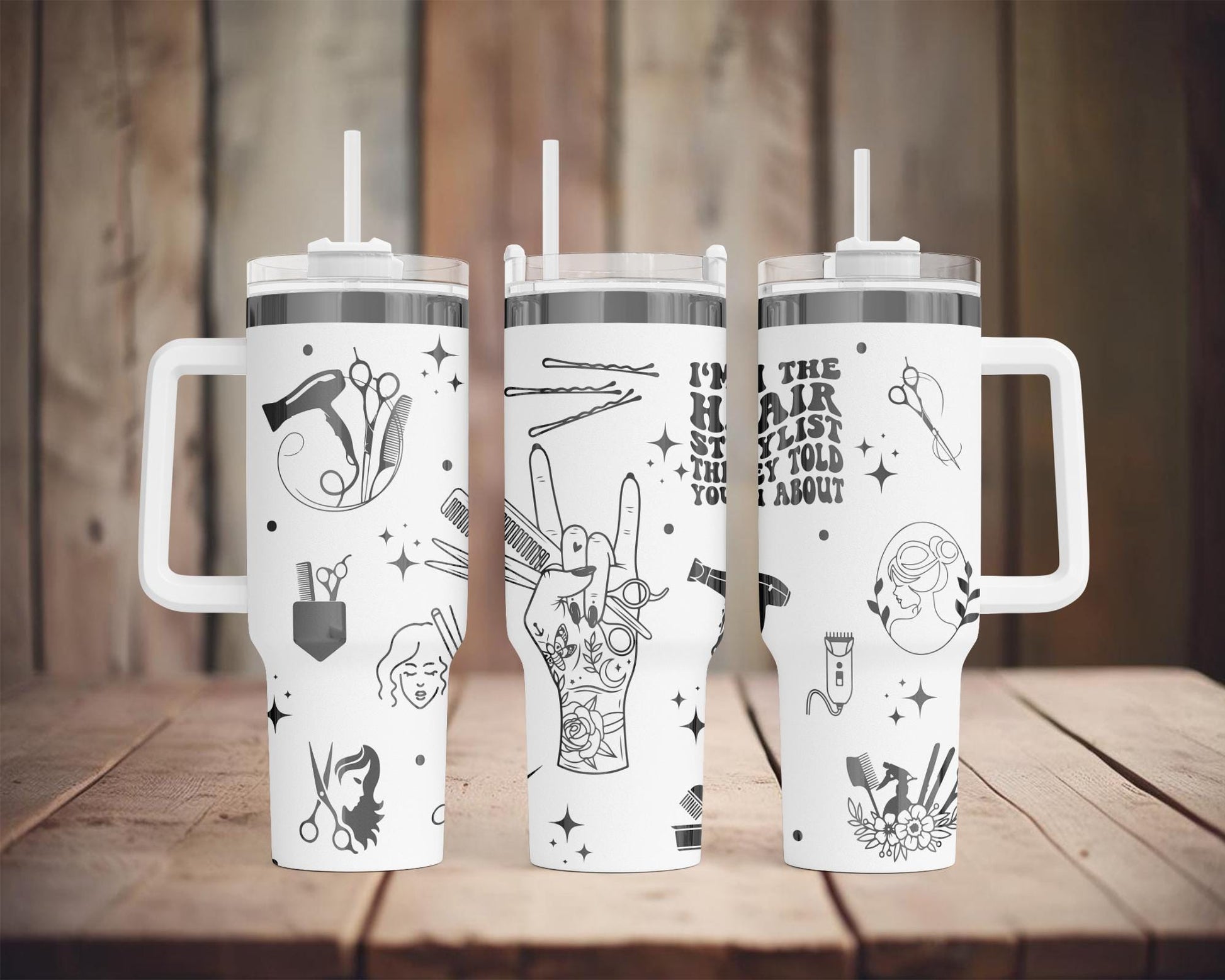 Hairstylist 40 oz Tumbler Wrap SVG | Laser Engrave Design (Digital Download)