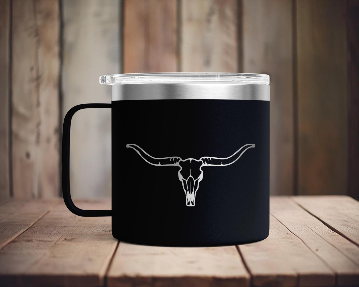 Bull Skull Horns Laser Engraving Clipart | Western Decor (SVG, PDF, AI)