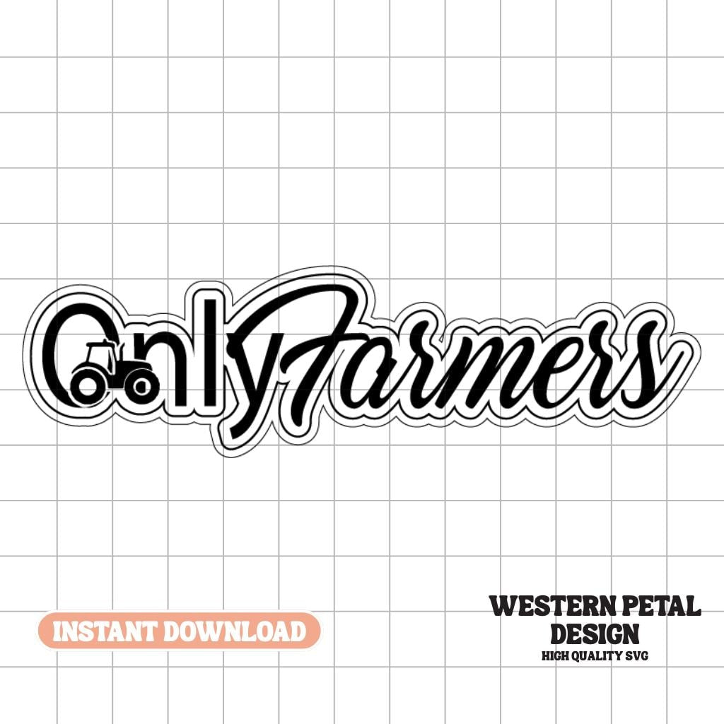 Funny "Only Farmers" Hat Patch SVG - Laser Engraving Design (Digital Download)