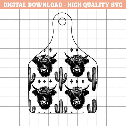Highland Cow Hat Patch SVG – Funny Western Design (Digital Download)