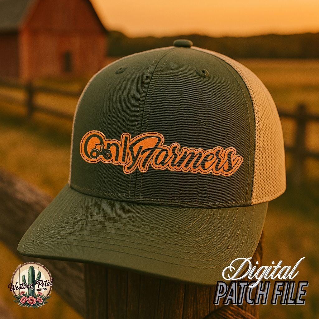 Funny "Only Farmers" Hat Patch SVG - Laser Engraving Design (Digital Download)