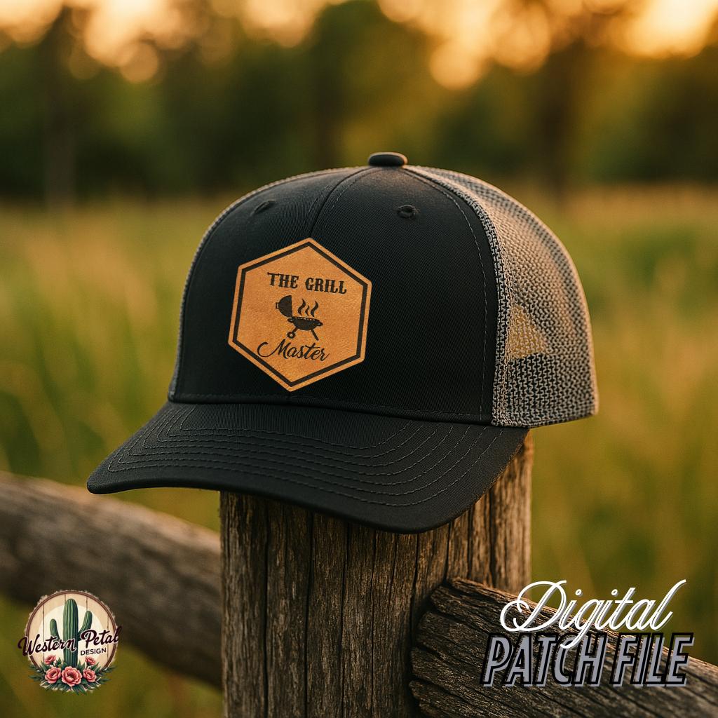 Grill Master Hat Patch SVG – Funny Laser Engraving Design (Digital Download)