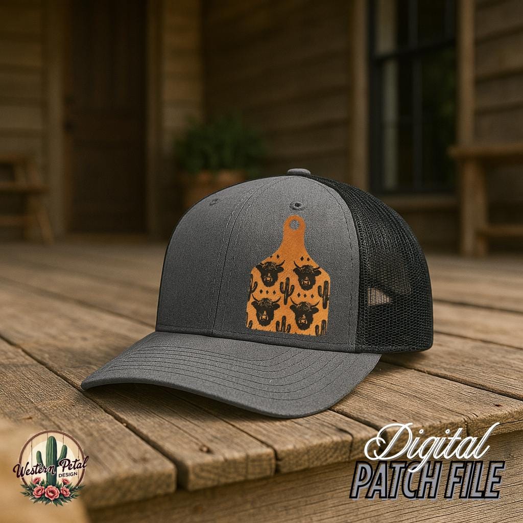 Highland Cow Hat Patch SVG – Funny Western Design (Digital Download)
