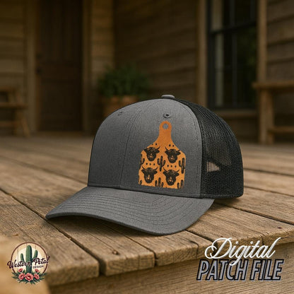 Highland Cow Hat Patch SVG – Funny Western Design (Digital Download)
