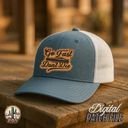 Go Fast Hat Patch SVG - Funny Laser Design (Digital Download)