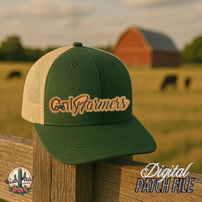 Funny "Only Farmers" Hat Patch SVG - Laser Engraving Design (Digital Download)