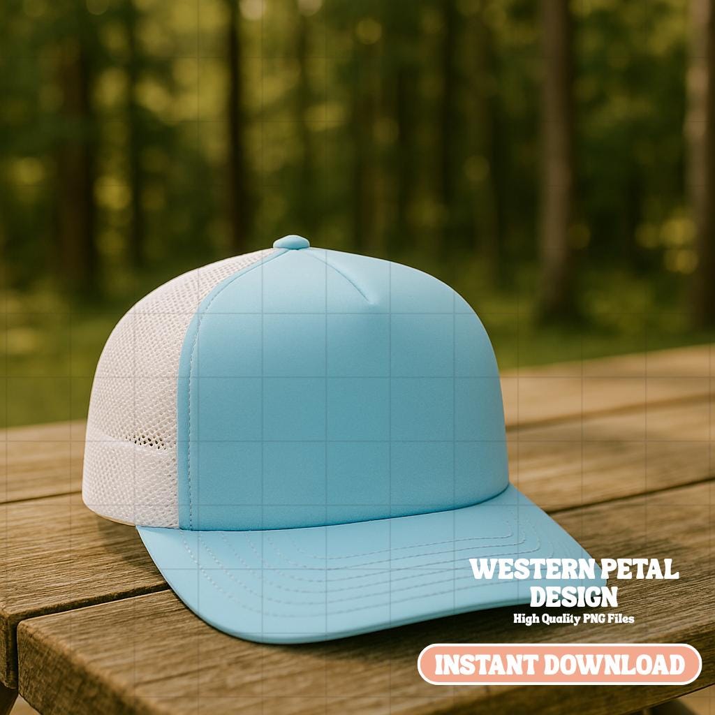 Foam Trucker Hat Mockup Bundle, PNG Files (Digital Download)