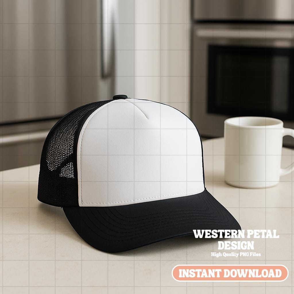 Foam Trucker Hat Mockup Bundle, PNG Files (Digital Download)