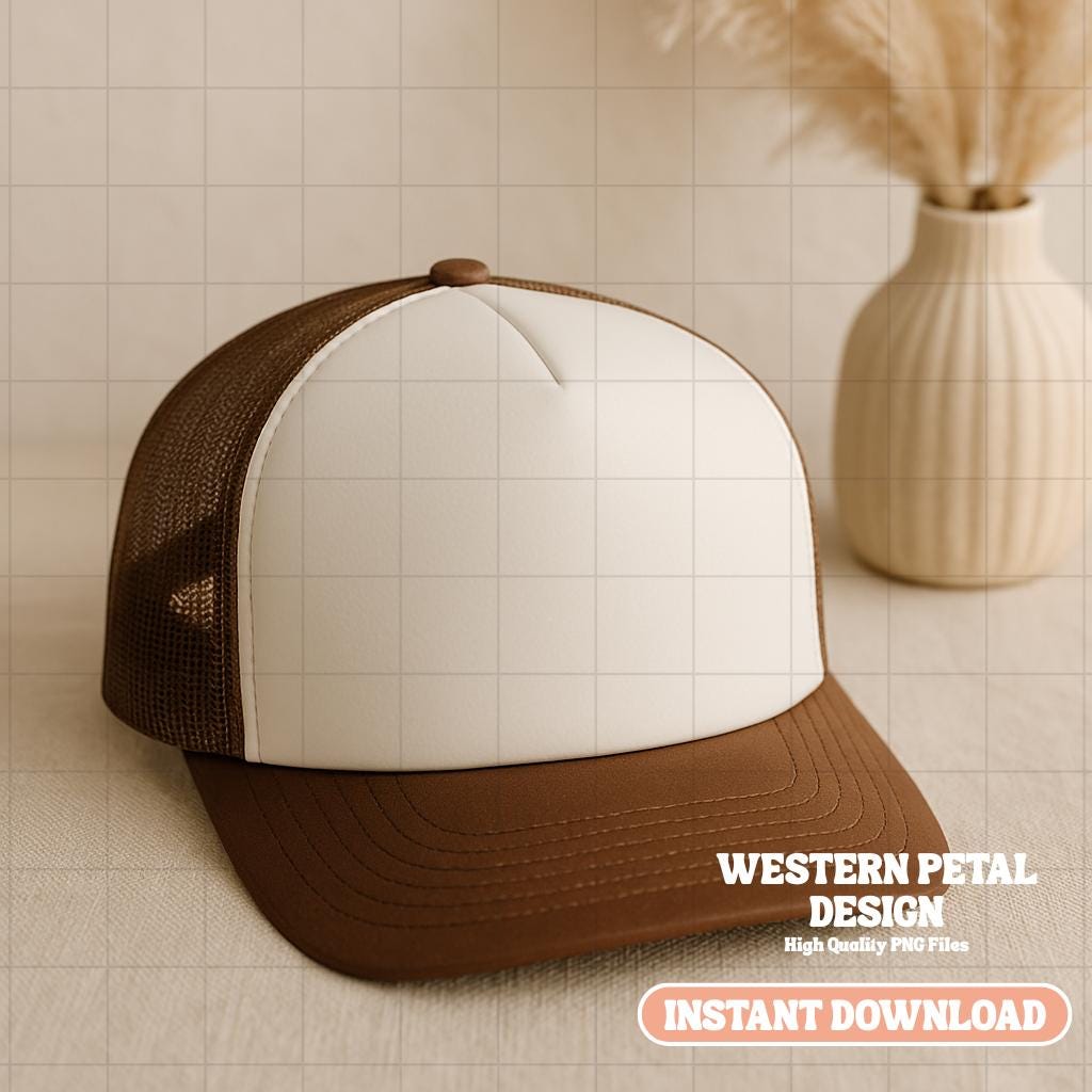 Foam Trucker Hat Mockup Bundle, PNG Files (Digital Download)