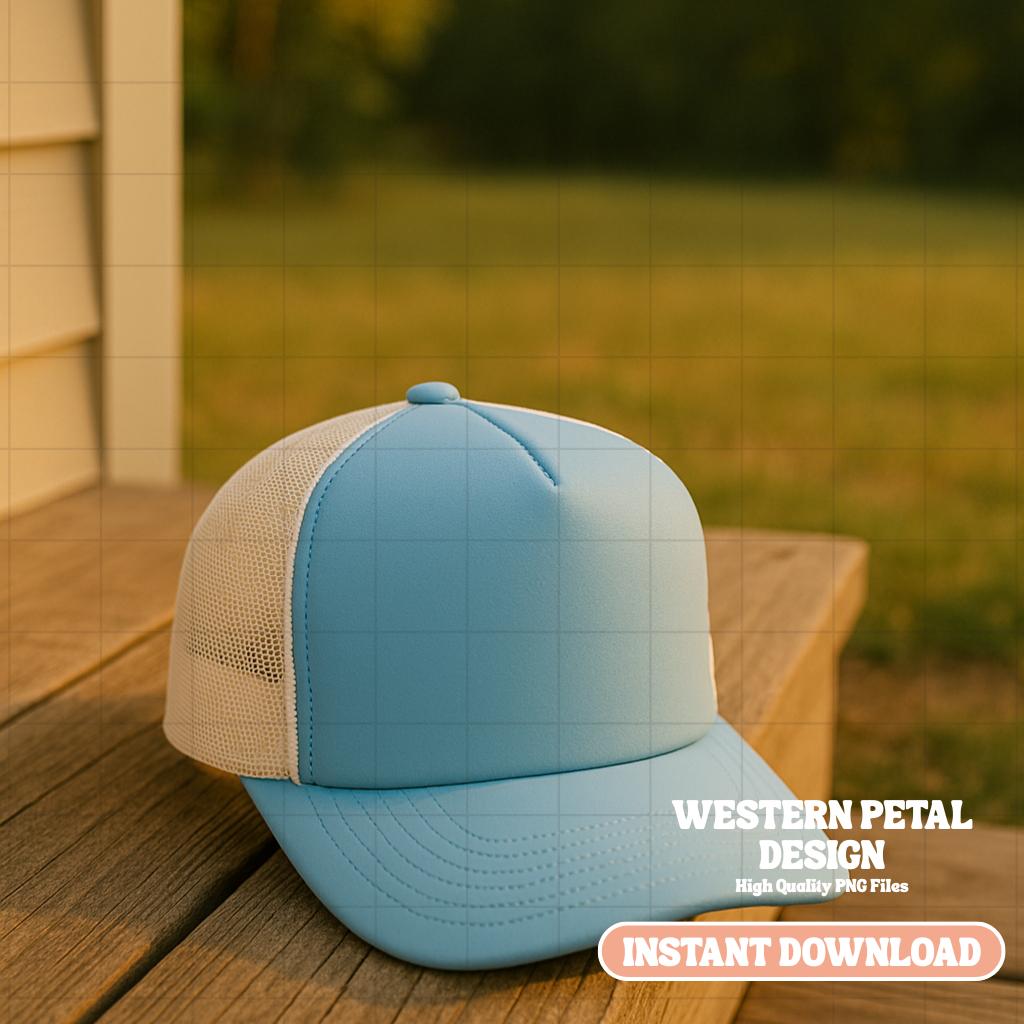 Foam Trucker Hat Mockup Bundle, PNG Files (Digital Download)