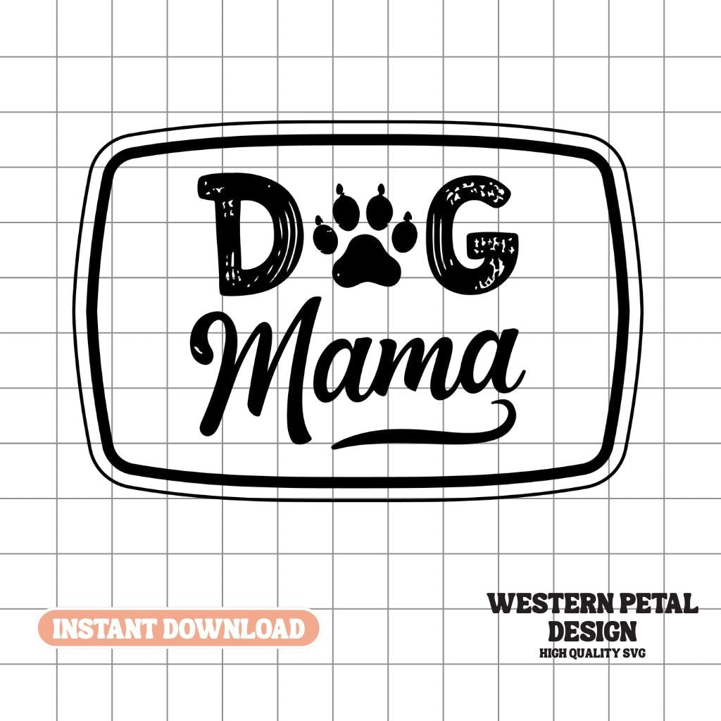 Dog Mama Leather Hat Patch SVG – Laser Engraving Design (Digital Download)