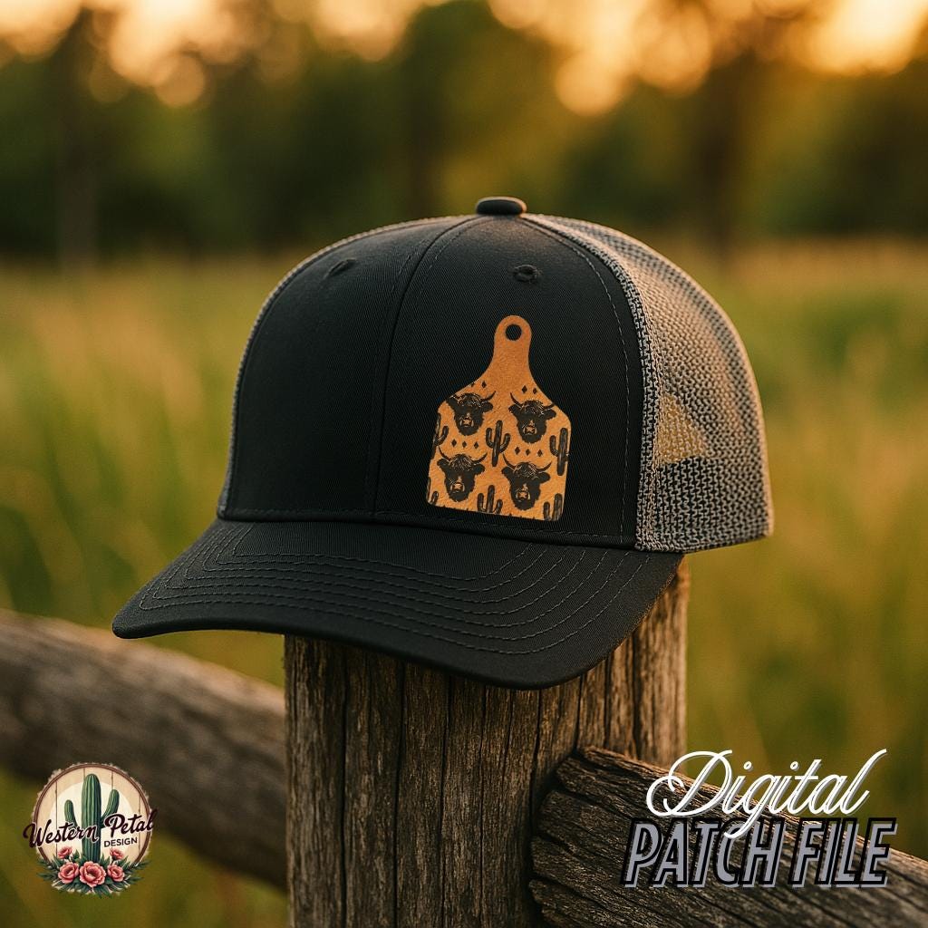 Highland Cow Hat Patch SVG – Funny Western Design (Digital Download)