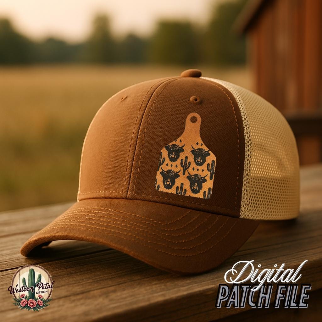 Highland Cow Hat Patch SVG – Funny Western Design (Digital Download)