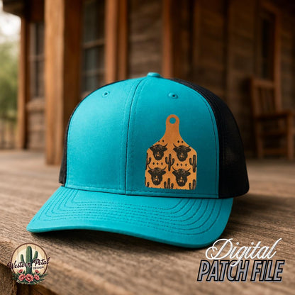 Highland Cow Hat Patch SVG – Funny Western Design (Digital Download)
