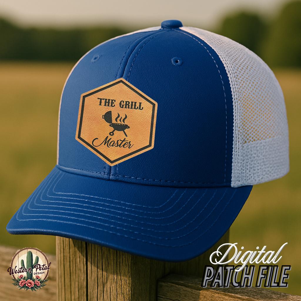 Grill Master Hat Patch SVG – Funny Laser Engraving Design (Digital Download)