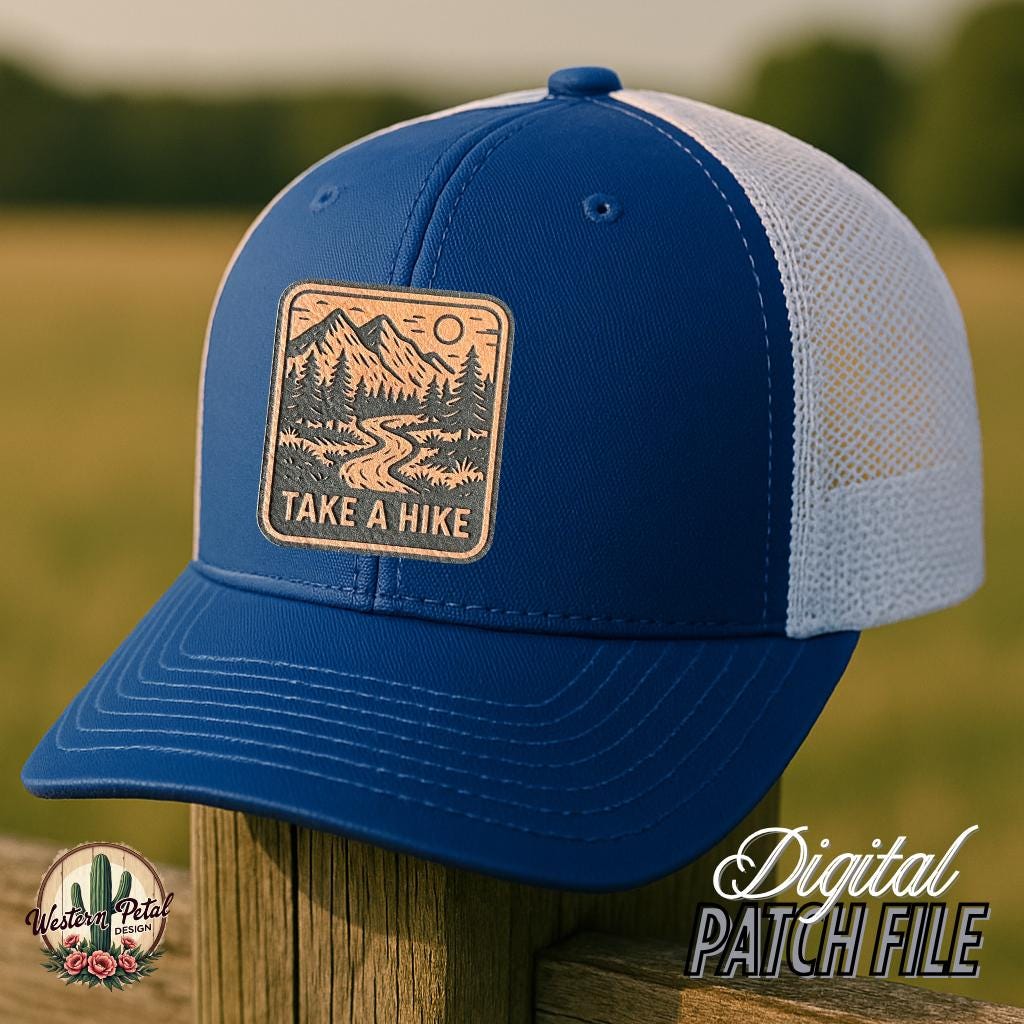 Take a Hike Hat Patch SVG – Laser Engraving Design (Digital Download)