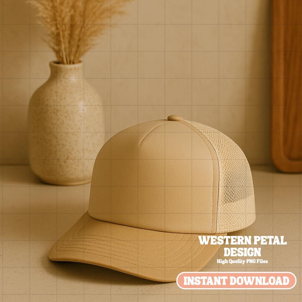Foam Trucker Hat Mockup Bundle, PNG Files (Digital Download)