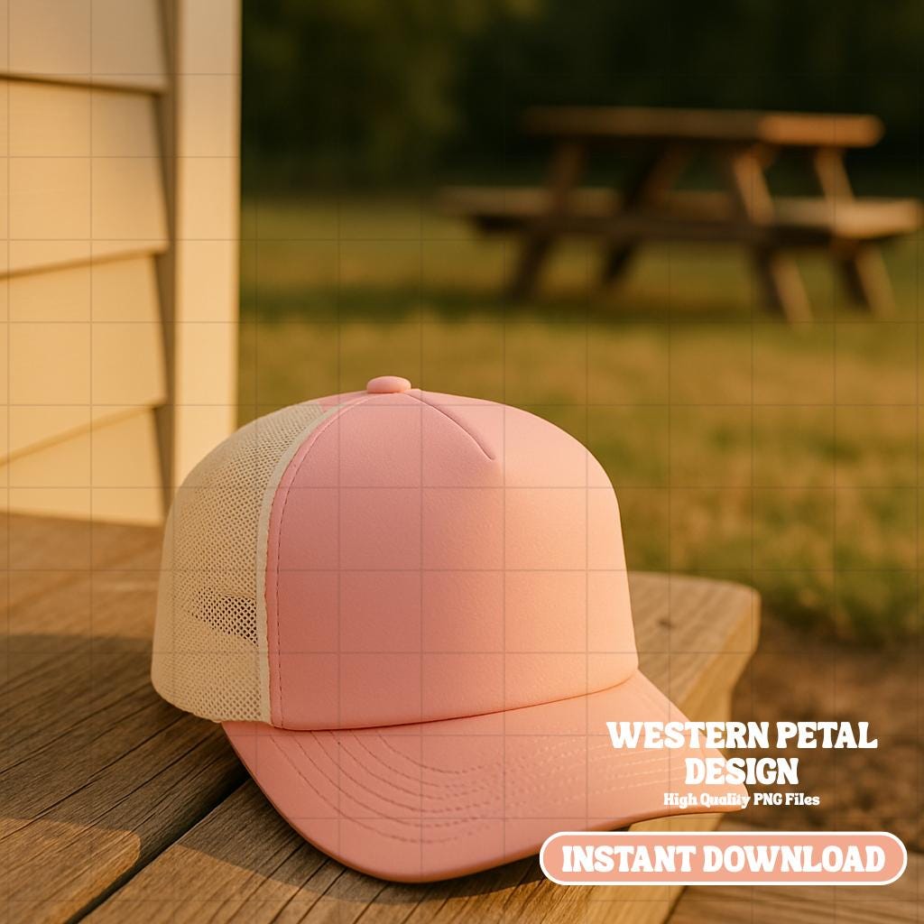 Foam Trucker Hat Mockup Bundle, PNG Files (Digital Download)
