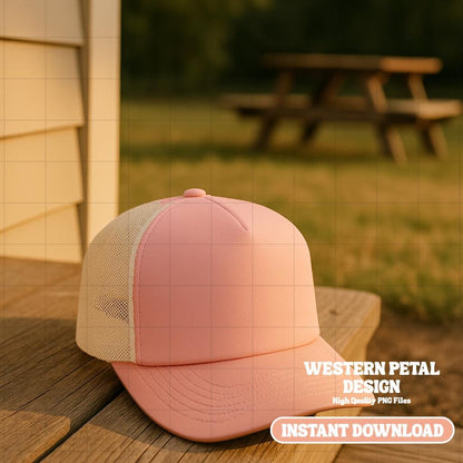 Foam Trucker Hat Mockup Bundle, PNG Files (Digital Download)