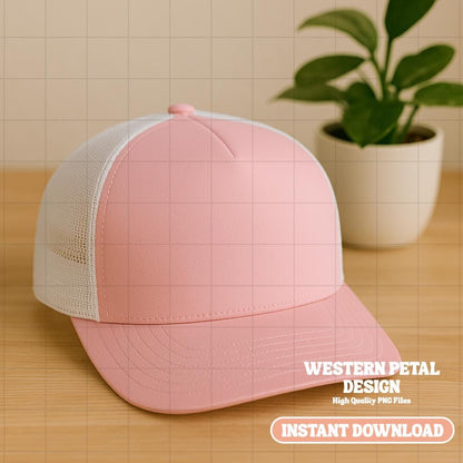 Foam Trucker Hat Mockup Bundle, PNG Files (Digital Download)