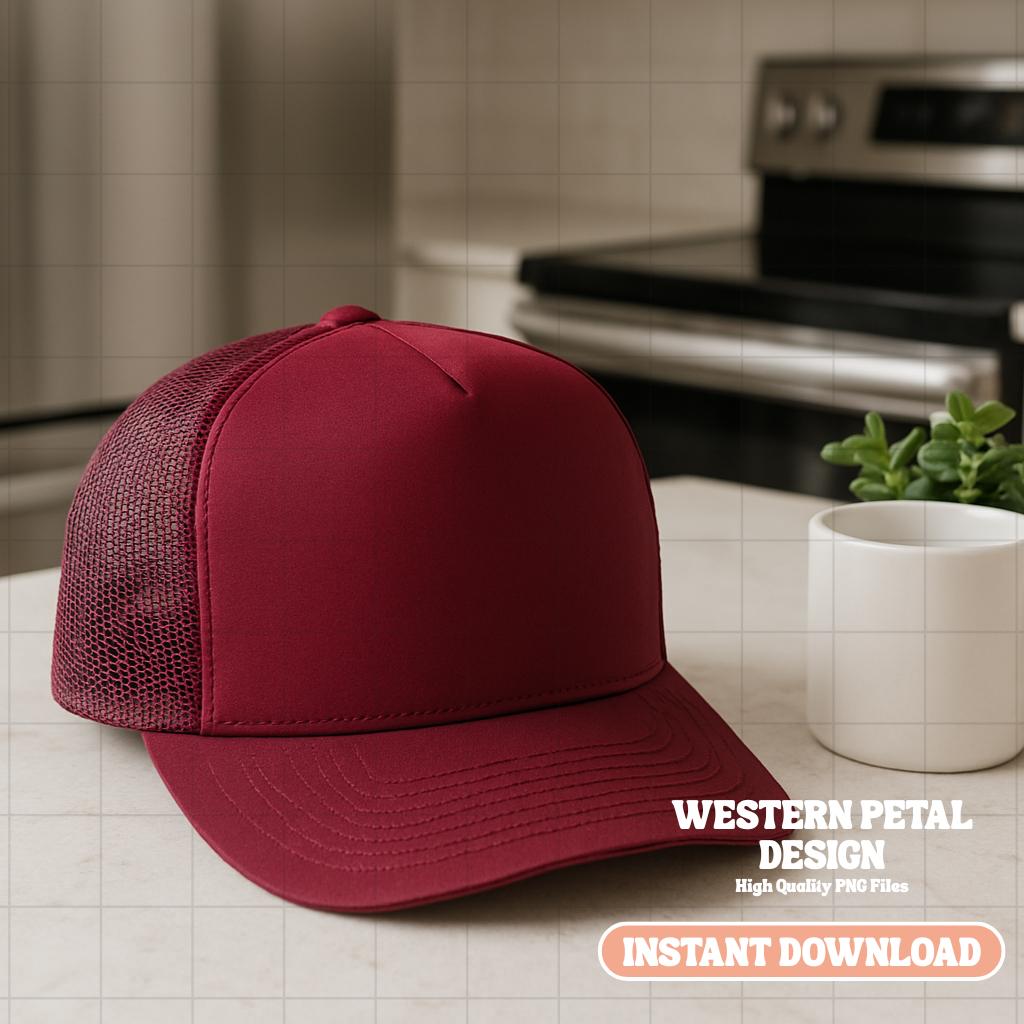 Foam Trucker Hat Mockup Bundle, PNG Files (Digital Download)