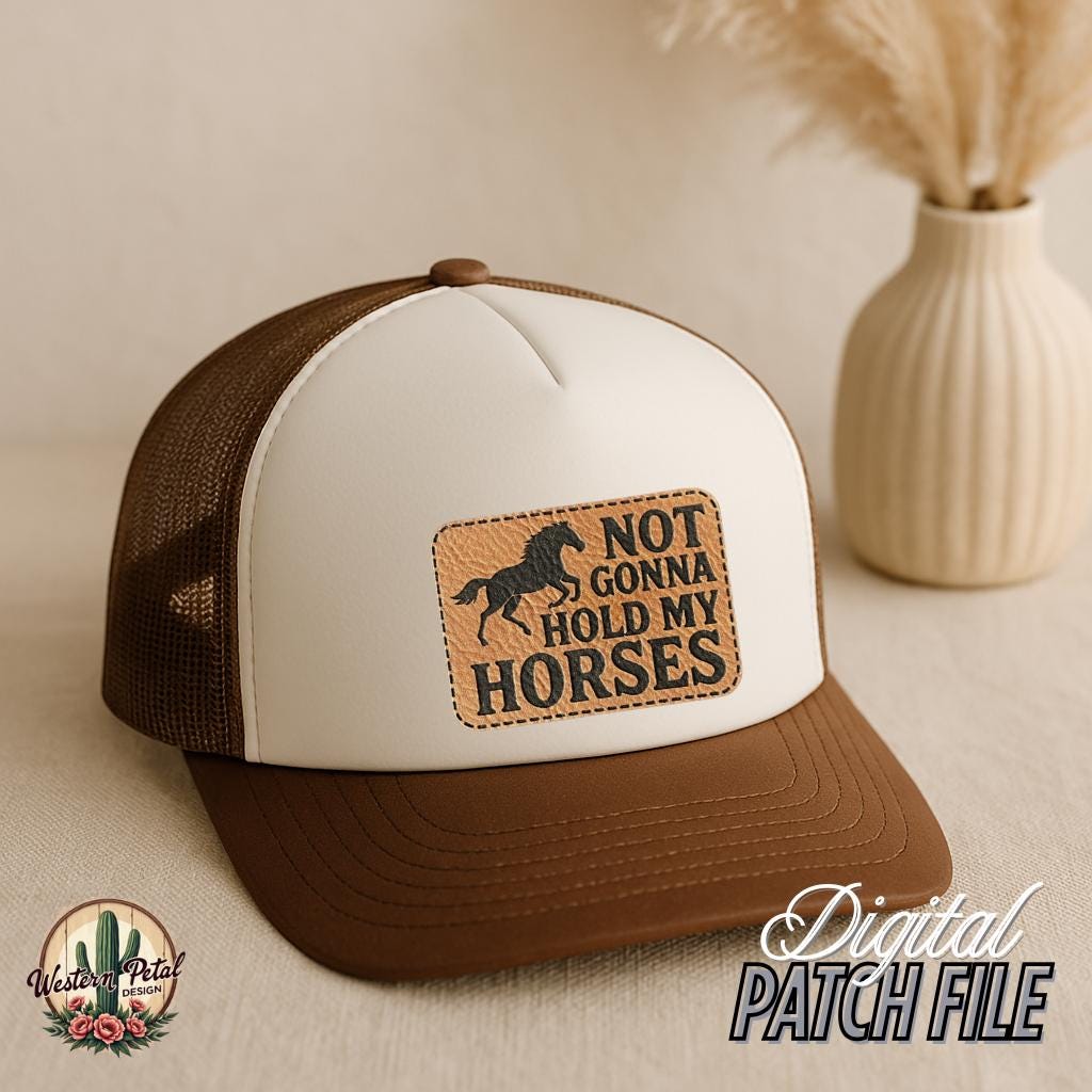 Funny Horse Hat Patch SVG – Western Laser Engraving Design (Digital Download)