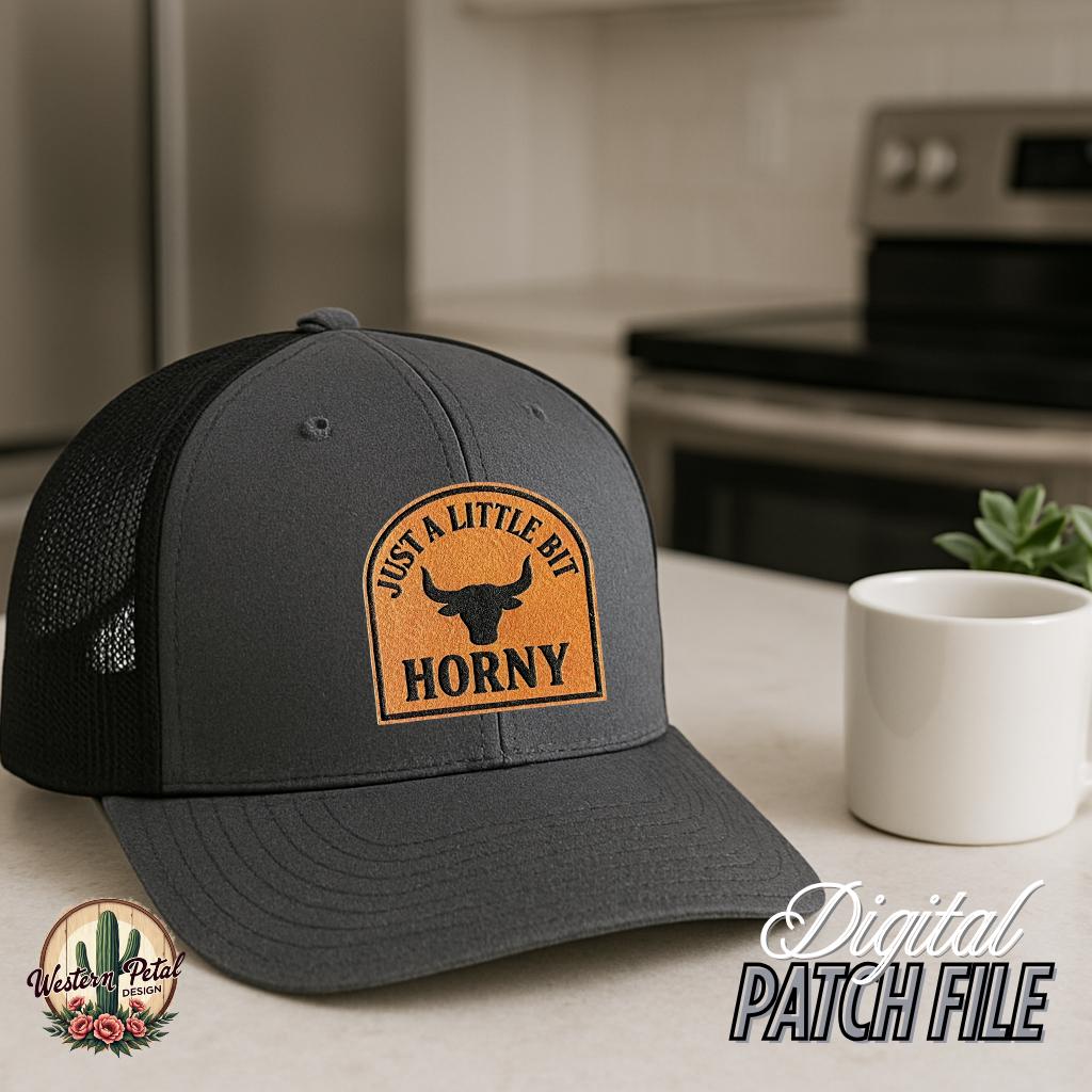 Bull Leather Hat Patch SVG – Adult Humor Laser Engraving Design (Digital Download)