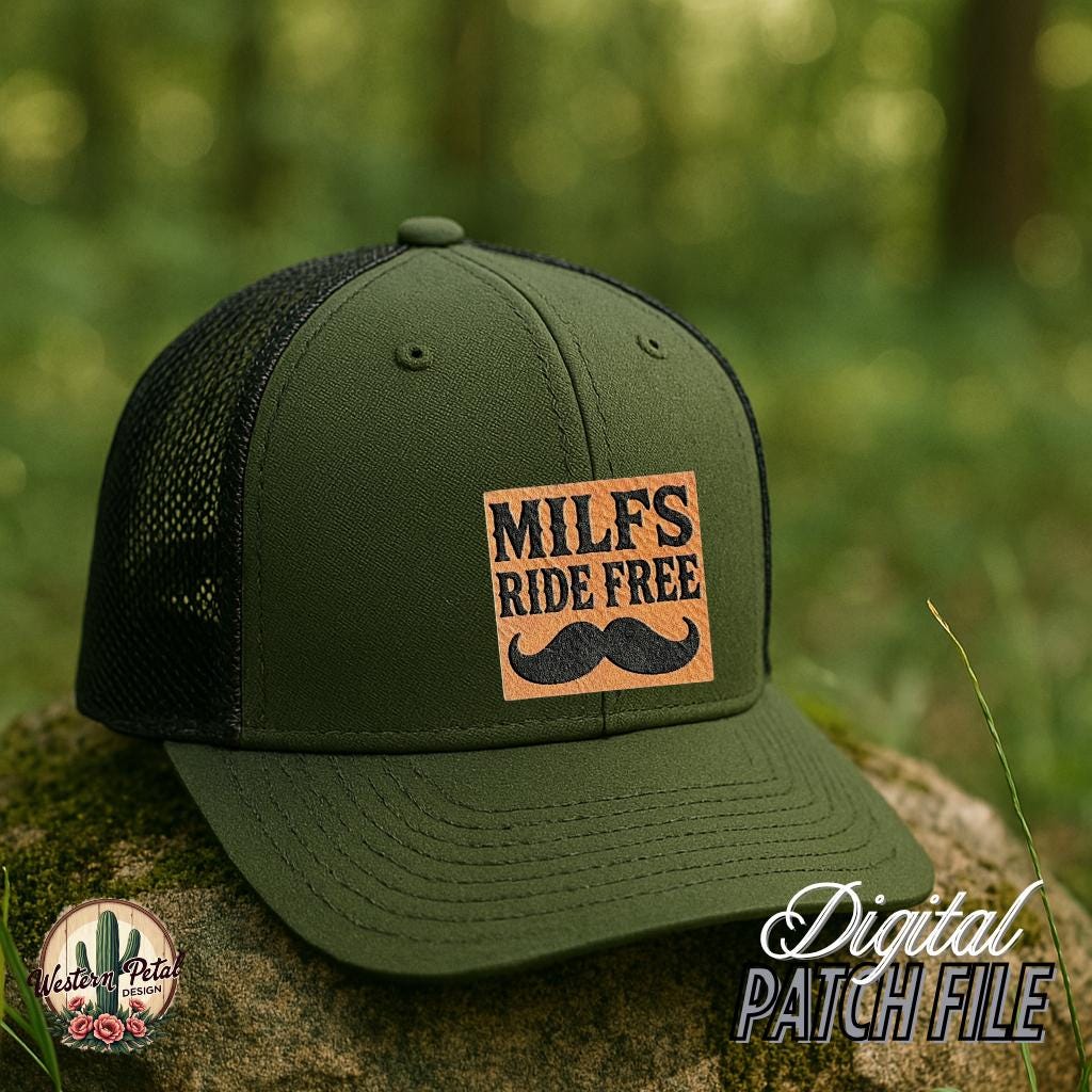 Milfs Ride Free Leather Hat Patch SVG – Funny Adult Humor (Digital Download)