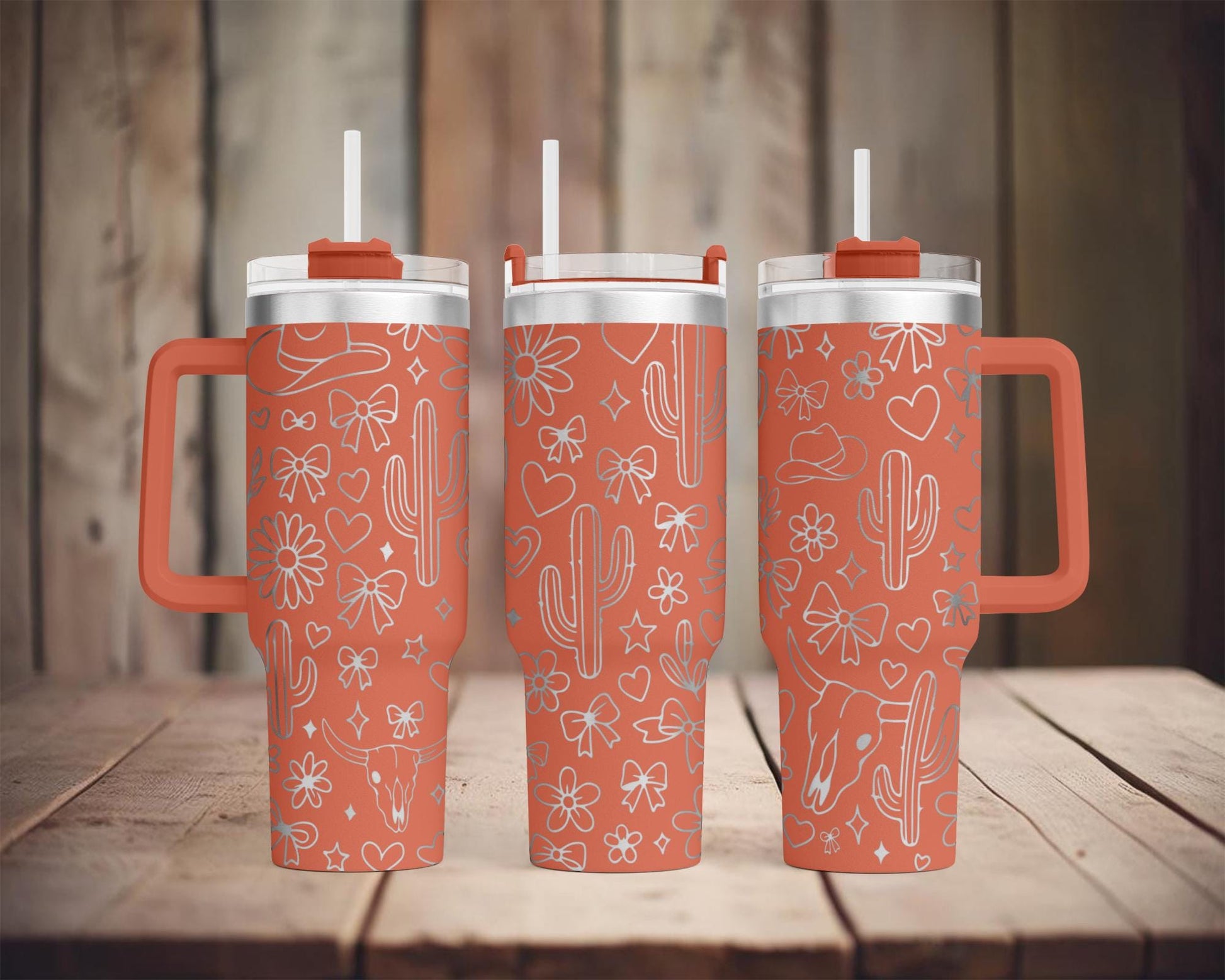 Western Coquette 40oz Tumbler Wrap SVG – Laser Engraving File