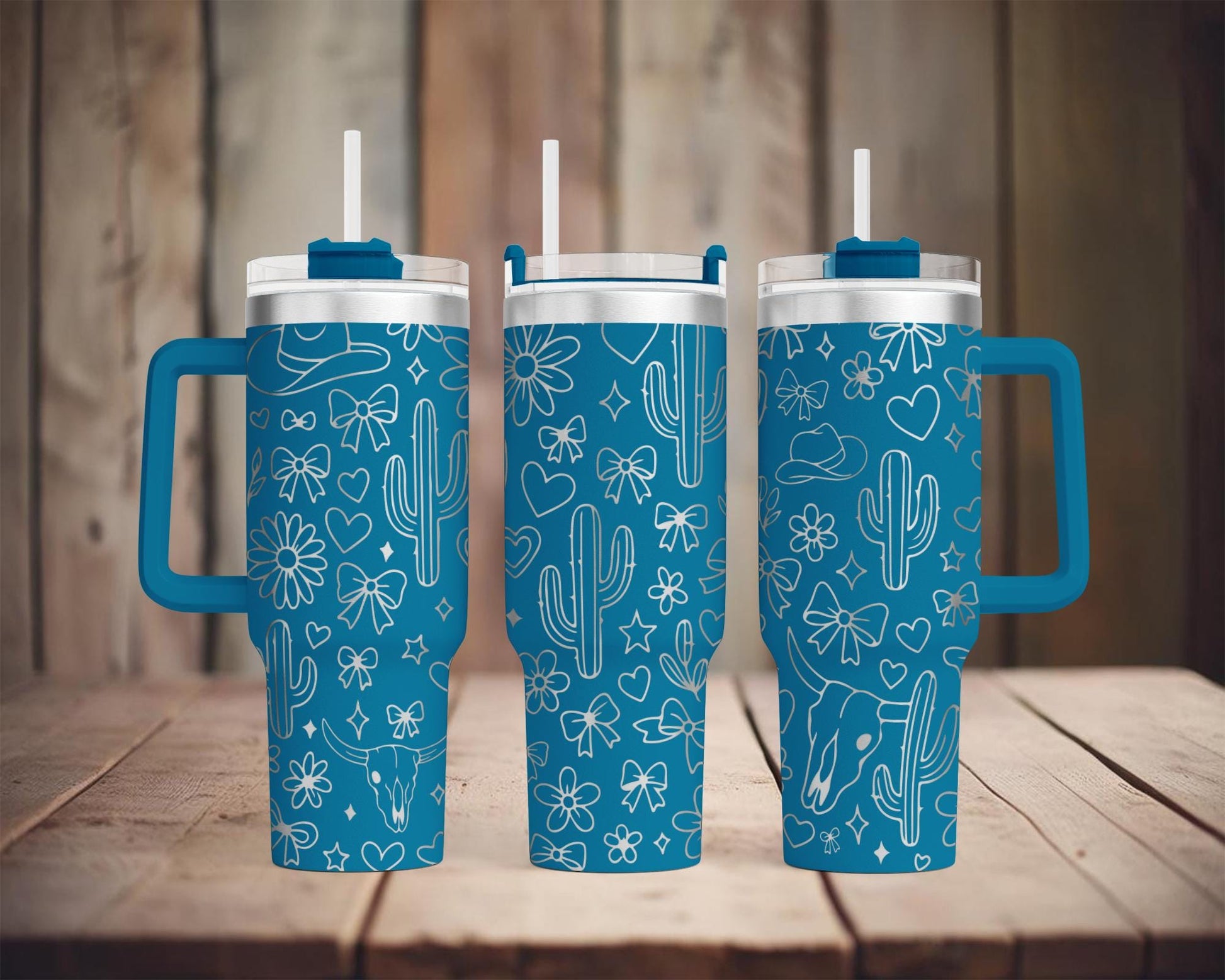 Western Coquette 40oz Tumbler Wrap SVG – Laser Engraving File