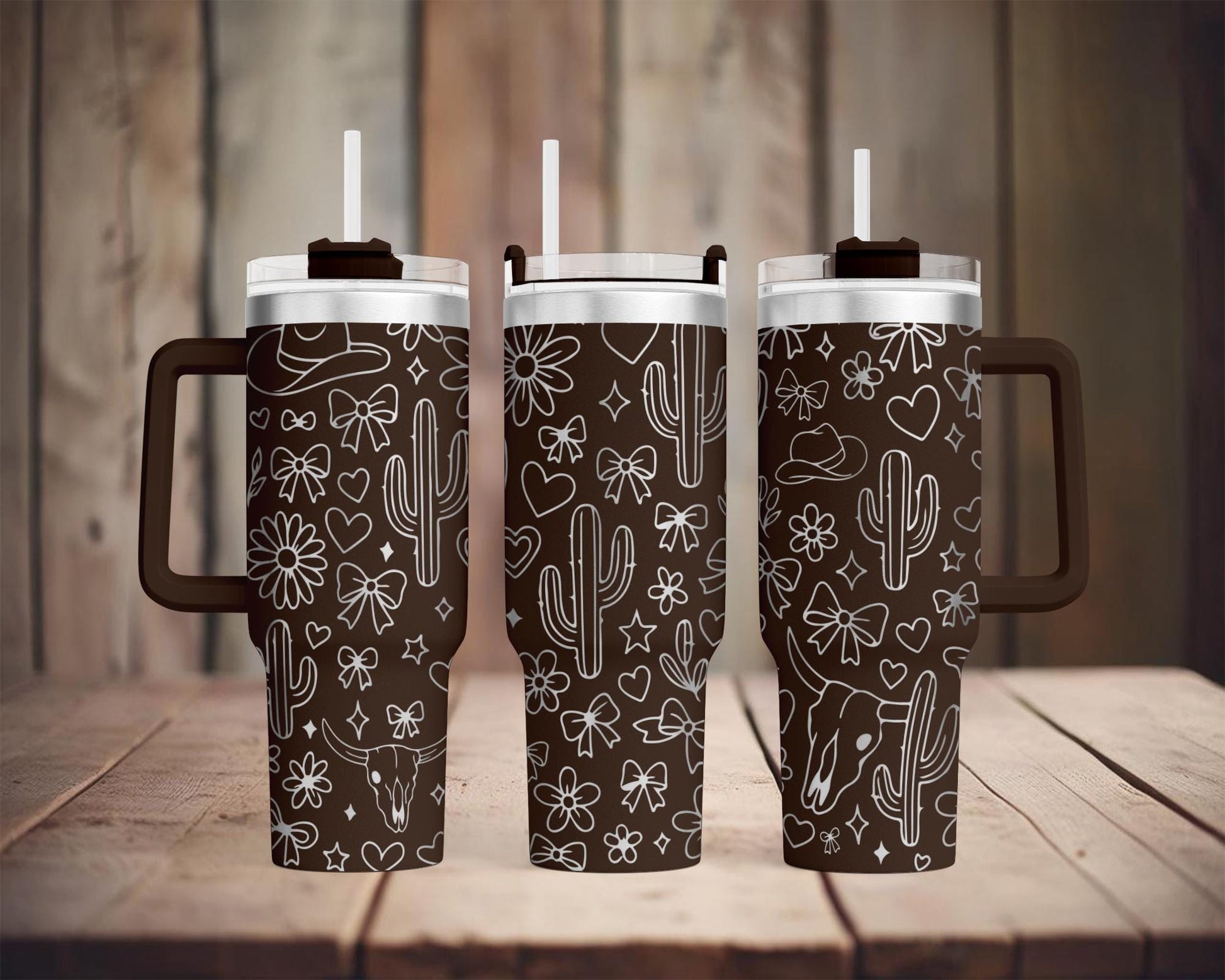 Western Coquette 40oz Tumbler Wrap SVG – Laser Engraving File