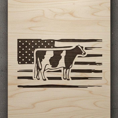 Holstein Cow American Flag Clip Art, Rustic Farmhouse Decor (Digital Download)
