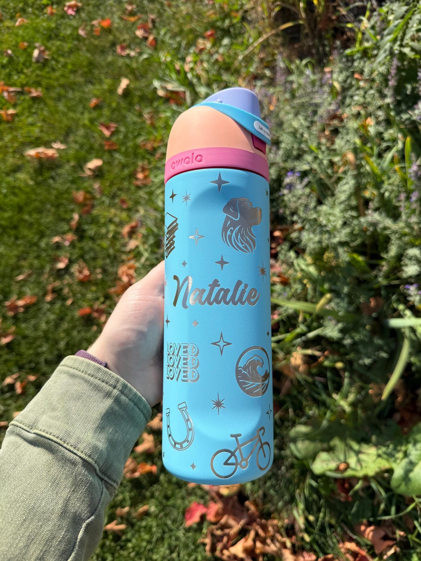 Custom Engraved Owala Tumbler, Personalized Full Wrap, Engraved Owala Cup, Laser Engraved Tumbler, 24 32 40 oz Gift