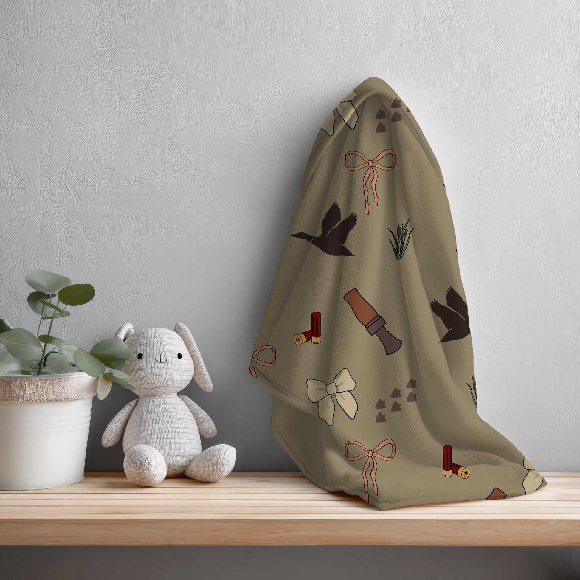 Hand-Drawn Duck Hunting & Bows Seamless Pattern | 12x12” PNG | 300 DPI Digital Download
