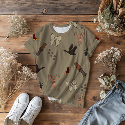 Hand-Drawn Duck Hunting & Bows Seamless Pattern | 12x12” PNG | 300 DPI Digital Download