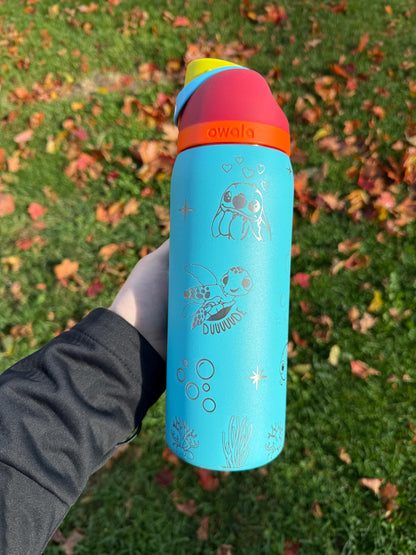 Custom Engraved Owala Tumbler, Personalized Full Wrap, Engraved Owala Cup, Laser Engraved Tumbler, 24 32 40 oz Gift
