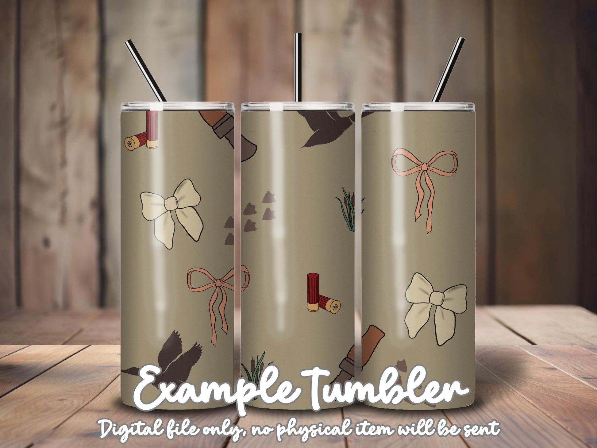 Hand-Drawn Duck Hunting & Bows Seamless Pattern | 12x12” PNG | 300 DPI Digital Download