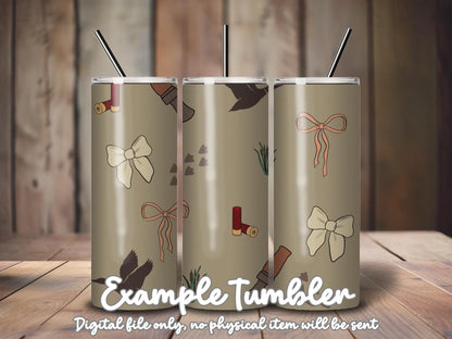 Hand-Drawn Duck Hunting & Bows Seamless Pattern | 12x12” PNG | 300 DPI Digital Download