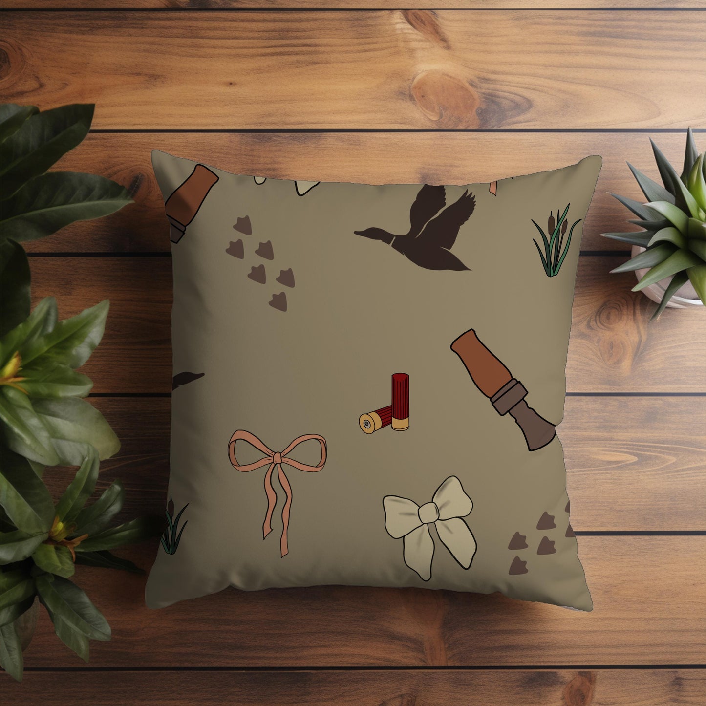 Hand-Drawn Duck Hunting & Bows Seamless Pattern | 12x12” PNG | 300 DPI Digital Download