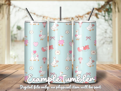 Silly Goose Valentine's Day Seamless Pattern, Hand Drawn PNG, 12x12" (Digital Download)