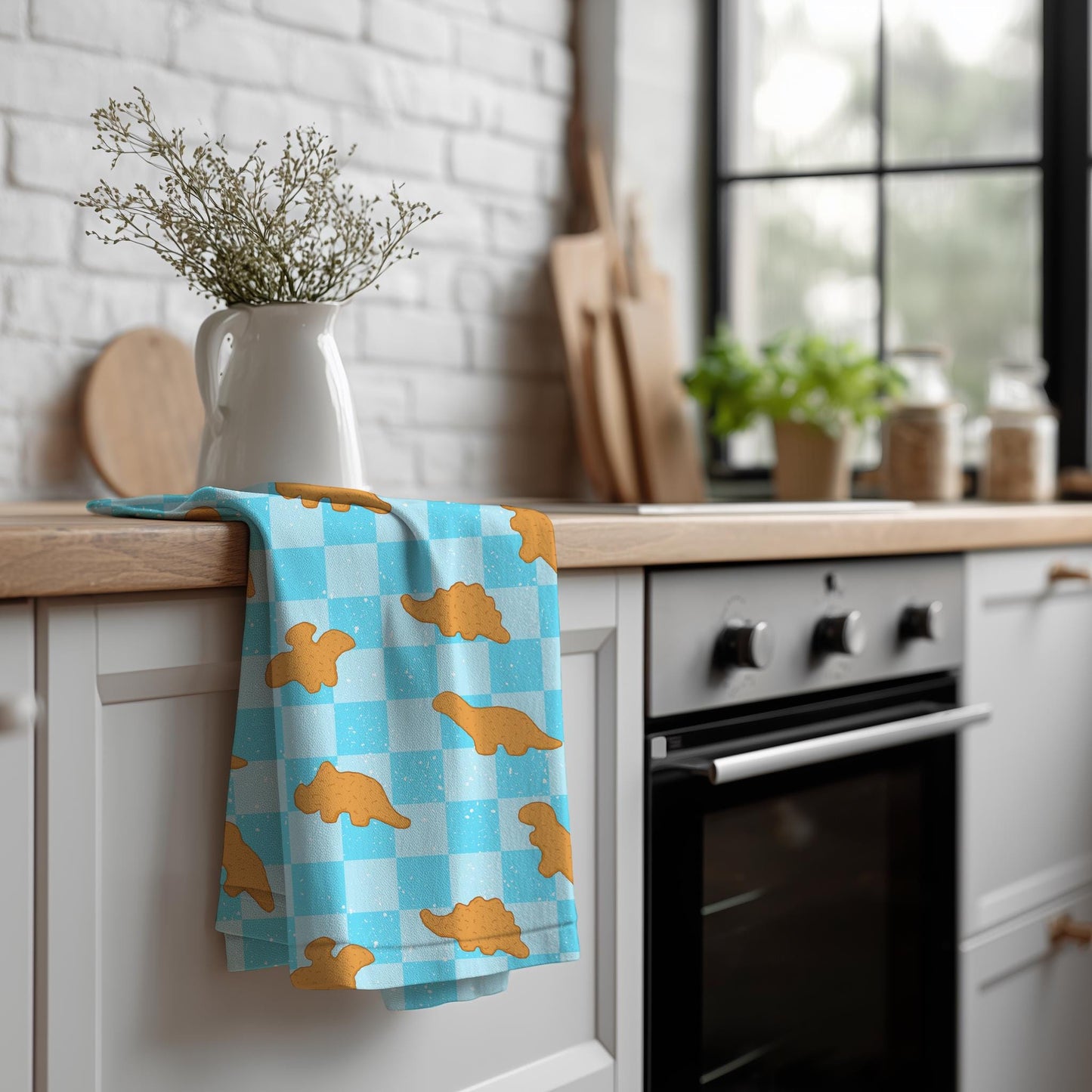 Dino Nugget Seamless Pattern PNG, Chicken Nugget Dinosaur Digital Paper, Blue Checker Pattern, Cute Food Seamless Design, 12x12 Sublimation