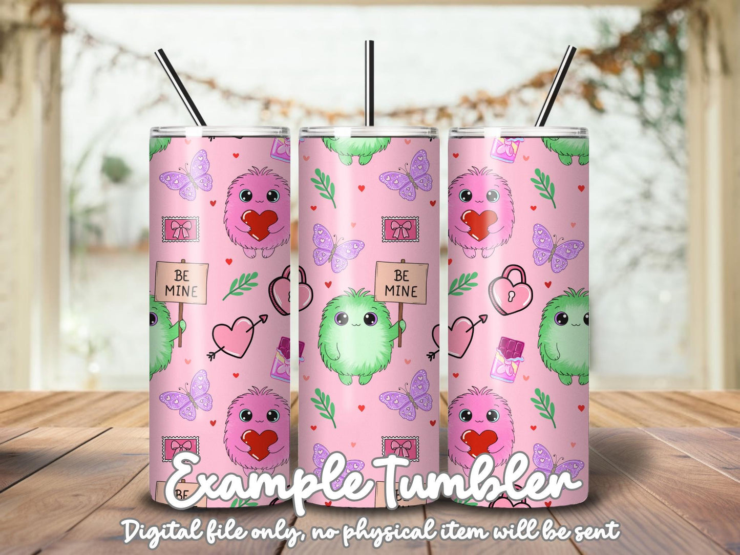 Love Monster Seamless Pattern | Valentine's Day PNG (12x12)