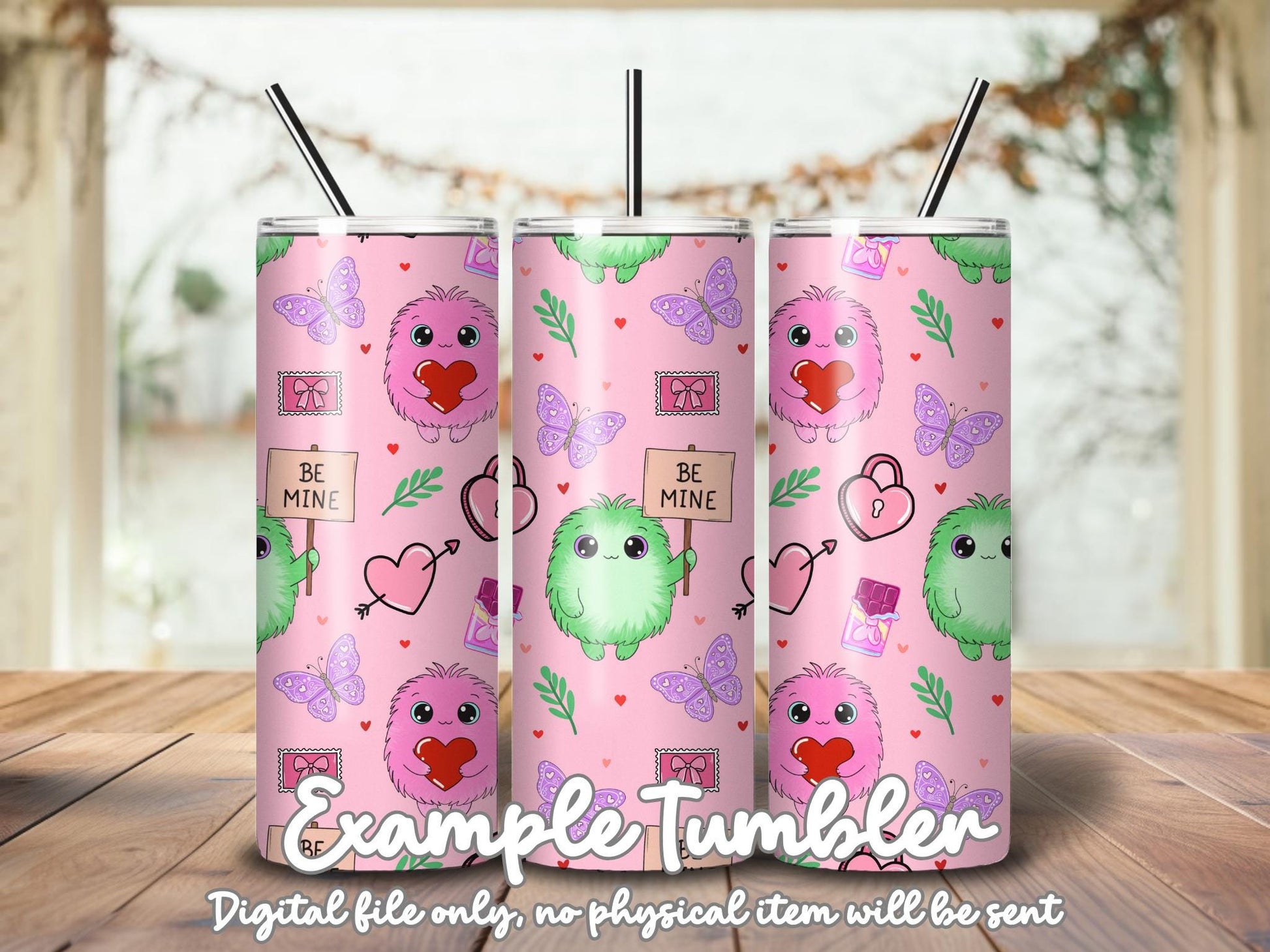 Love Monster Seamless Pattern | Valentine's Day PNG (12x12)