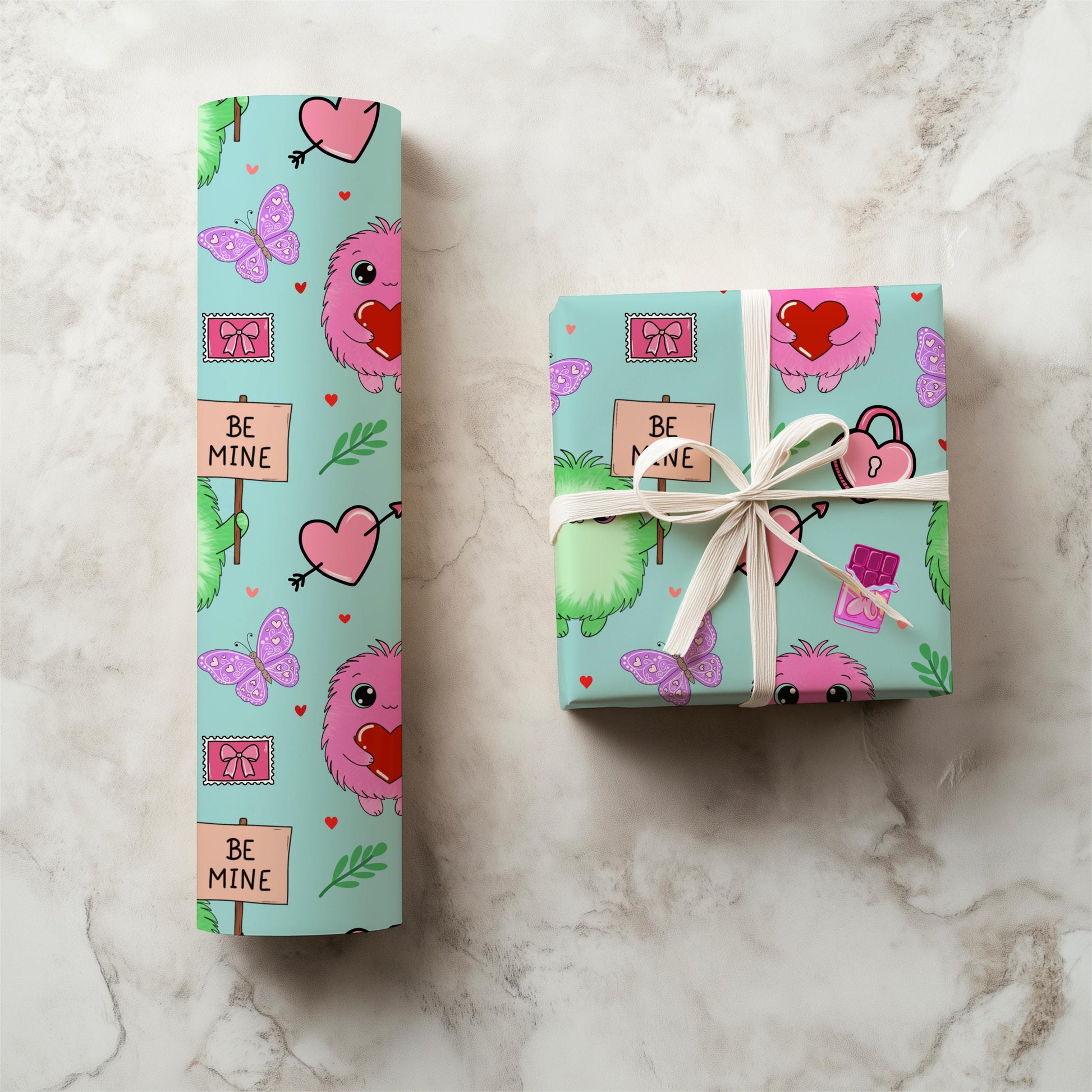 Love Monster Seamless Pattern | Valentine's Day Digital Paper (12x12 PNG)