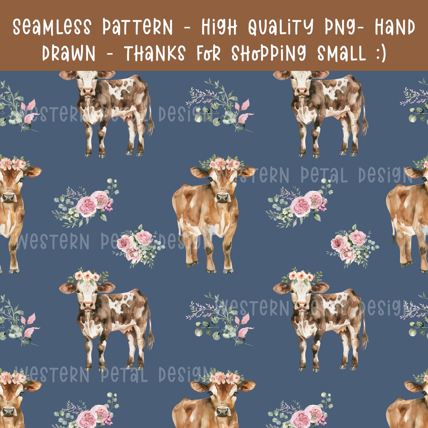 Western Floral Seamless Pattern PNG, Cowgirl Floral Digital Paper, Retro Western Pattern, Pink Orange Flower Design, 12x12 Sublimation